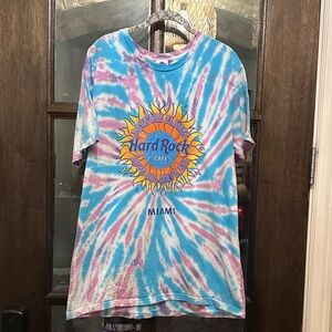 Hard Rock Cafe Tie-Dye Short Sleeve Tee - Blue and Pink